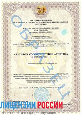 Образец сертификата соответствия аудитора №ST.RU.EXP.00006174-1 Шерегеш Сертификат ISO 22000